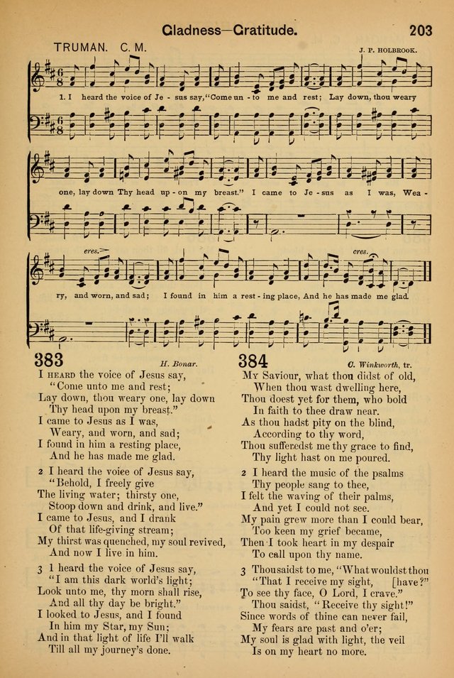 Worship in Song: a selection of hymns and tunes for the Service of the Sanctuary  page 203