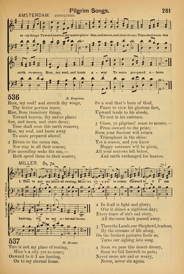 Worship in Song: a selection of hymns and tunes for the Service of the Sanctuary  page 281