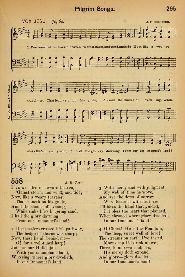 Worship in Song: a selection of hymns and tunes for the Service of the Sanctuary  page 295