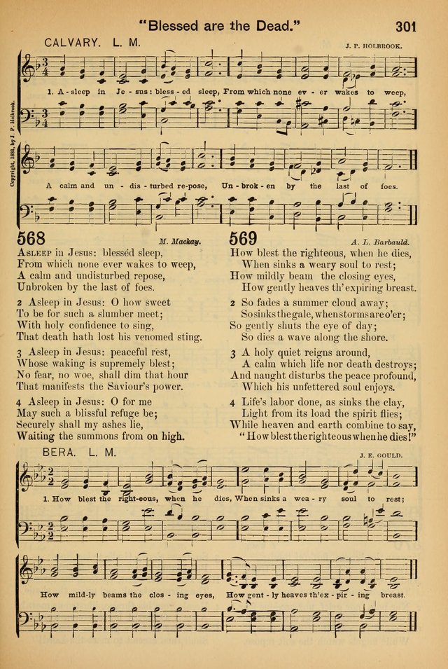 Worship in Song: a selection of hymns and tunes for the Service of the Sanctuary  page 301