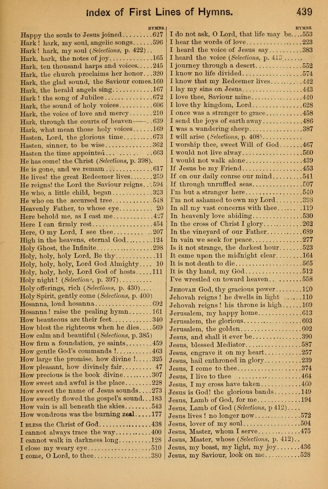 Worship in Song: a selection of hymns and tunes for the Service of the Sanctuary  page 439