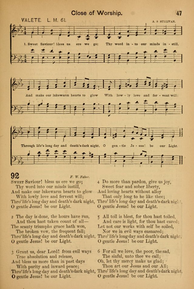 Worship in Song: a selection of hymns and tunes for the Service of the Sanctuary  page 47