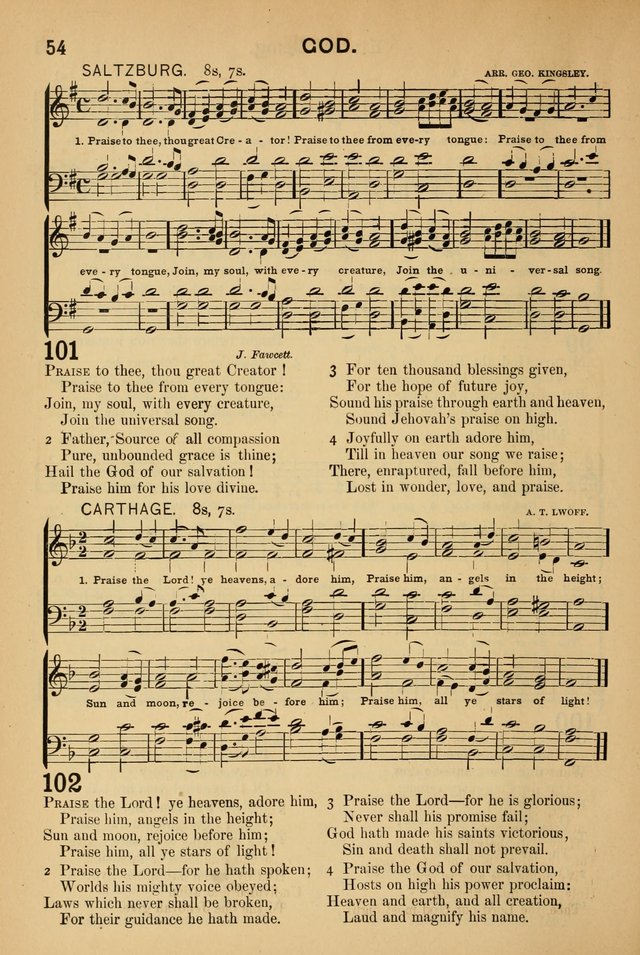 Worship in Song: a selection of hymns and tunes for the Service of the Sanctuary  page 54