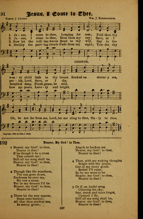 Winning Songs: for use in meetings for Christian worship or work page 187