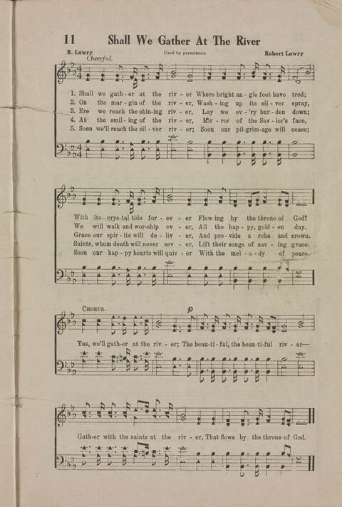 Wonderful Songs: A Collection of Familiar Hymns Designed for Evangelistic Work, For Use in Tents, Etc. page 11