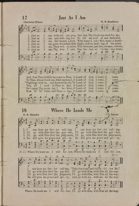 Wonderful Songs: A Collection of Familiar Hymns Designed for Evangelistic Work, For Use in Tents, Etc. page 17