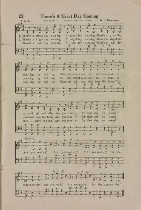 Wonderful Songs: A Collection of Familiar Hymns Designed for Evangelistic Work, For Use in Tents, Etc. page 21
