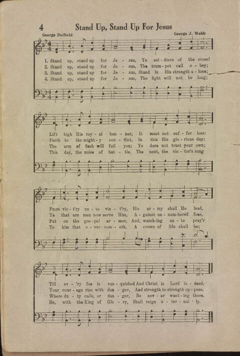 Wonderful Songs: A Collection of Familiar Hymns Designed for Evangelistic Work, For Use in Tents, Etc. page 4