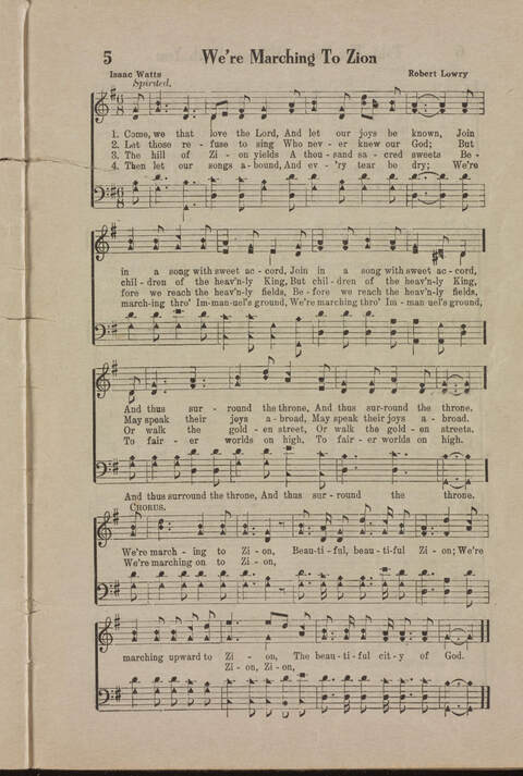 Wonderful Songs: A Collection of Familiar Hymns Designed for Evangelistic Work, For Use in Tents, Etc. page 5