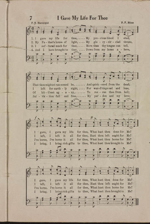 Wonderful Songs: A Collection of Familiar Hymns Designed for Evangelistic Work, For Use in Tents, Etc. page 7