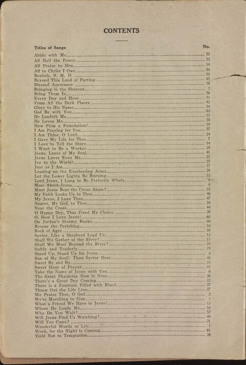 Wonderful Songs: A Collection of Familiar Hymns Designed for Evangelistic Work, For Use in Tents, Etc. page v