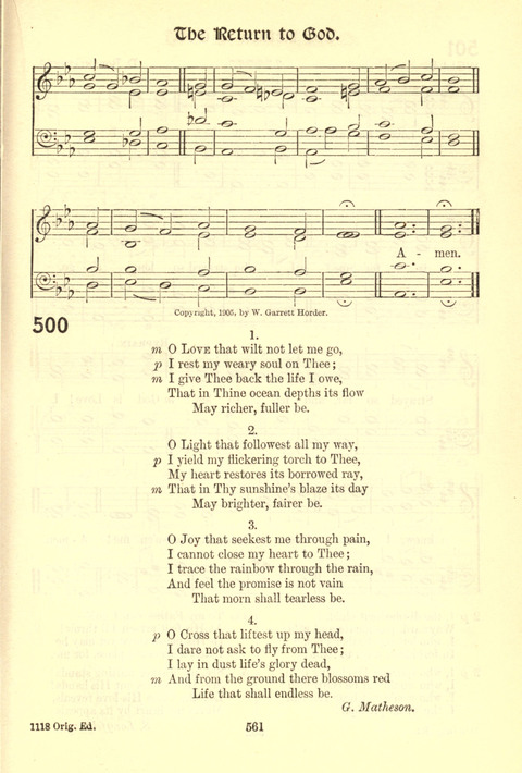Worship Song: with accompanying tunes page 561