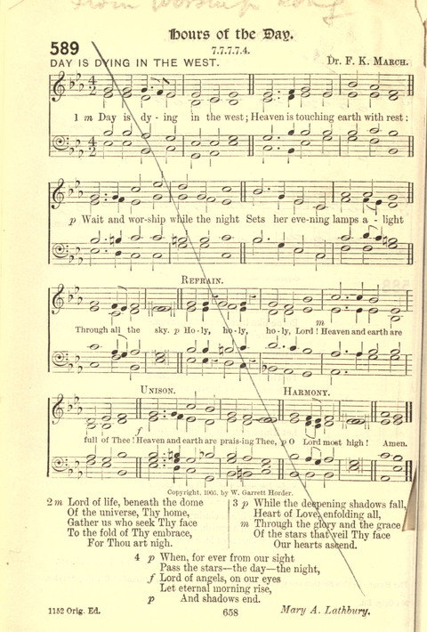 Worship Song: with accompanying tunes page 658
